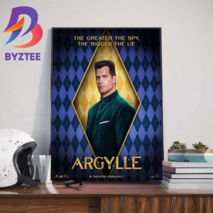 The Greater The Spy The Bigger The Lie Henry Cavill As Agent Argylle In Argylle Movie Official Poster Art Decorations Poster Canvas