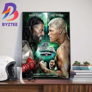 The Main Event Of WWE WrestleMania XL For The WWE Champion Roman Reigns vs Cody Rhodes The American Nightmare Art Decorations Poster Canvas
