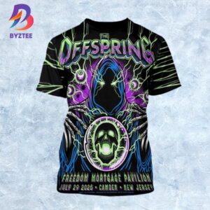 The Offspring Camden 2025 Concert Poster At Freedom Mortgage Pavilion In New Jersey On July 29 2025 All Over Print Shirt
