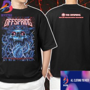 The Offspring Poster Show Supercharged Worldwide In ’25 Tour August 17 2025 At Hollywood Casino Amphitheatre Maryland Heights MO Artwork By Maxxer242 Unisex T-Shirt