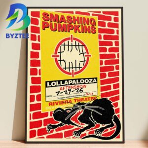 The Smashing Pumpkins Lollapalooza Aftershow 2026 Home Decor Poster Canvas
