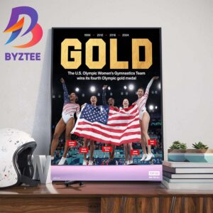 The USA Olympics Womens Gymnastics Team Wins 4th Olympics Gold Medal At Olympics Games Paris 2024 Home Decorations Poster Canvas