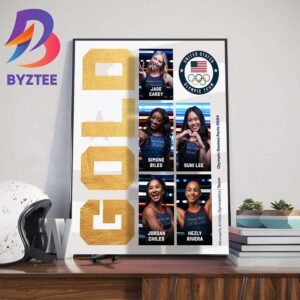 The USA Womens Artistic Gymnastics Team Gold Medal Once Again At Olympics Games Paris 2024 Home Decorations Poster Canvas