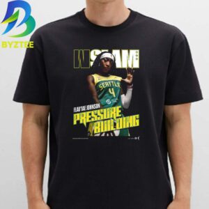 WSLAM Cover Flau’jae Johnson Seattle Storm Pressure Building 2026 Unisex T- Shirt