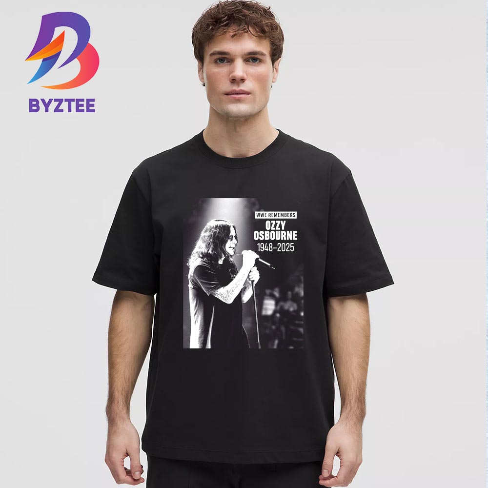 WWE Remembers Ozzy Osbourne 1948-2025 Music Icon And WWE Hall Of Famer Essential T-Shirt WWE Remembers Ozzy Osbourne 1948-2025 Music Icon And WWE Hall Of Famer Essential T-Shirt