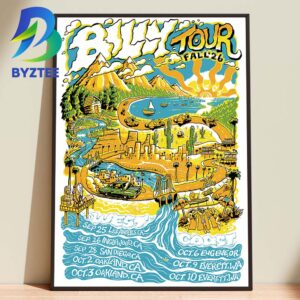 Billy Strings West Coast Strings Long Strange Putt Billy Tour Fall 2026  Home Decor Poster Canvas