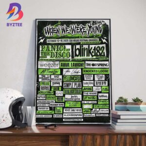 When We Were Young Festival Green Poster WWWY25 Day 2 At Las Vegas Festival Grounds On October 19th 2025 Wall Decor Poster Canvas