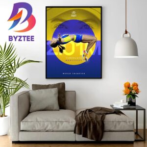 Yaroslava Mahuchikh Is The High Jump World Champion at World Athletics Championship Budapest 2023 Wall Decor Poster Canvas