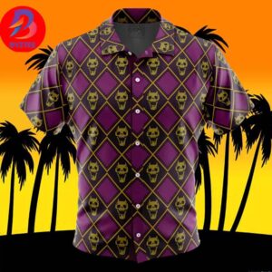 Yoshikage Kira Killer Queen Jojos Bizarre Adventure For Men And Women In Summer Vacation Button Up Hawaiian Shirt