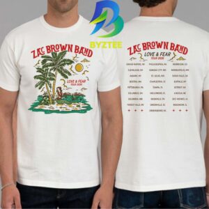 Zac Brown Band Love & Fear Tour 2026 Two Sided T-Shirt