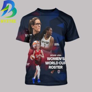 Aliyah Boston, Caitlin Clark and Stephanie White Women’s World Cup Roster USA Basketball 2026 All Over Print Shirt