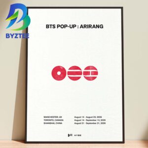 BTS POP UP ARIRANG  WORLD TOUR 2026 Home Decor Poster Canvas