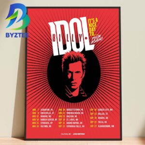 Billy Idol It’s A Nice Day To Tour Agian 2026 Home Decor Poster Canvas
