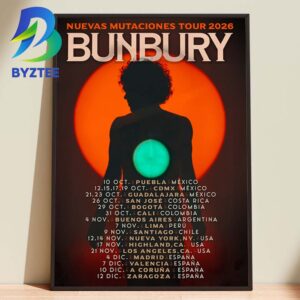 Bunbury Nuevas Mutaciones Tour 2026 Home Decor Poster Canvas
