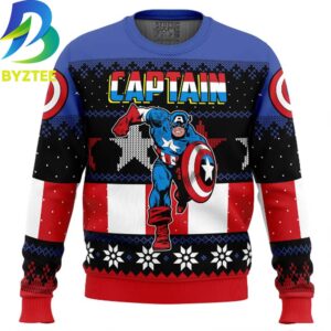 Captain America Marvel Christmas Comics Ugly Christmas Sweater