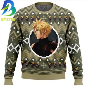 Christmas Cloud Strife Fantasy VII  Final Ugly Christmas Sweater
