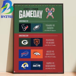 Christmas Gameday NFL  2026 NBA  Home Decor Poster Canvas