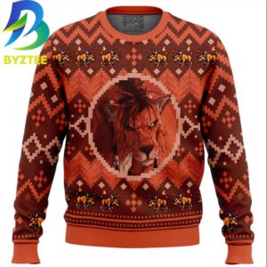 Christmas Red XIII Fantasy VII Final  Ugly Christmas Sweater