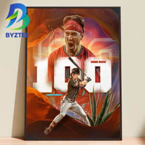 Corbin Carroll MLB Launches A Solo Shot For Career Homer No 100 Home Decor Poster Canvas