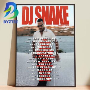 DJ Snake Summer Tour August 2026 Home Decor Poster Canvas