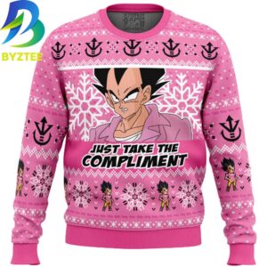 Dragon Ball Z Just Take The Compliment Vegeta Ugly Christmas Sweater