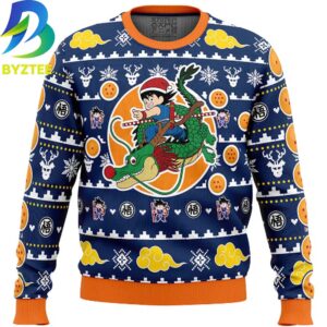 Dragon Ball Z Kid Goku And Shenron Ugly Christmas Sweater