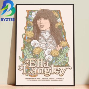 Ella Langley Auburn Neville Arena August 28th 2026 Home Decor Poster Canvas