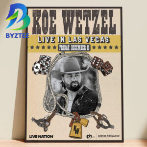 Koe Wetzel In Las Vegas December 11 2026 Home Decor Poster Canvas