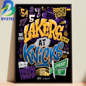 Lakers At Knicks Bright Lights New York January 2026 Home Decor Poster Canvas