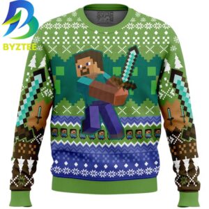 Minecraft Steve Christmas  Ugly Christmas Sweater