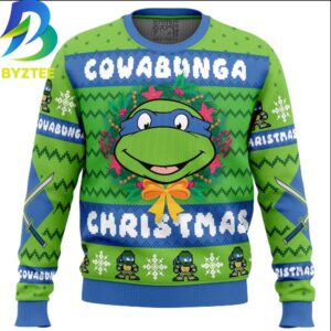 Ninja Turtle Cowabunga Leonardo Teenage Mutant Ugly Christmas Sweater