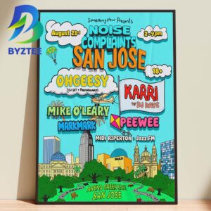 Ohgeesy Noise Complaints Arena Green East August 23 2026 Home Decor Poster Canvas