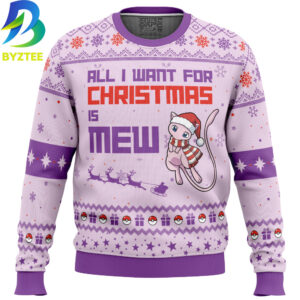 Pokemon All I Want Mew 2026 Ugly Christmas Sweater