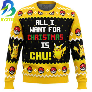 Pokemon All I Want Pikachu Ugly Christmas Sweater