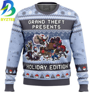Pokemon Dark Type Grand Theft Presents Pokemon Ugly Christmas Sweater