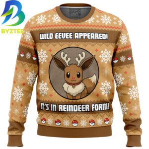 Pokemon Eevee Reindeer Ugly Christmas Sweater