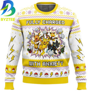Pokemon Electric Type Anxiety Ugly Christmas Sweater