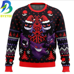 Pokemon Ghosts Gengar Ghastly Ugly Christmas Sweater
