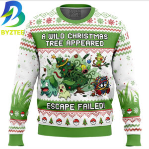 Pokemon Grass Type Wild Christmas Tree Ugly Christmas Sweater