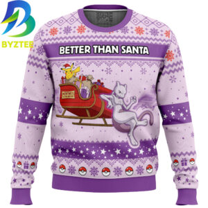 Pokemon Mewtwo Better Than Santa Ugly Christmas Sweater
