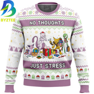 Pokemon Psychic Type No Thoughts Just Stress Ugly Christmas Sweater