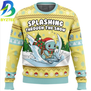 Pokemon Squirtle Splashing Ugly Christmas Sweater