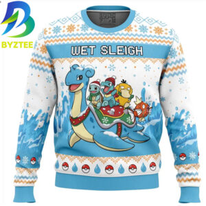 Pokemon Water Type Wet Sleigh Ugly Christmas Sweater