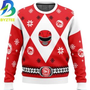 Power Rangers Mighty Morphin Red Ugly Christmas Sweater