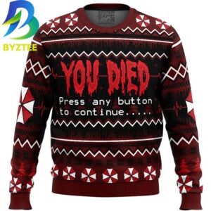 Resident Evil  You Died Ugly Christmas Sweater