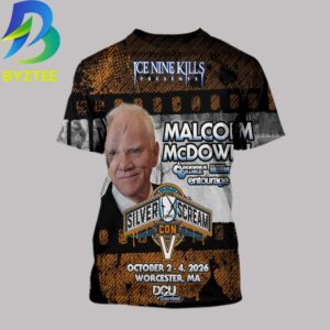 Silver Scream Con Ice Nine Kills Present Malcolm Mcdowell October 2026 Worcester Ma  All Over Print Shirt