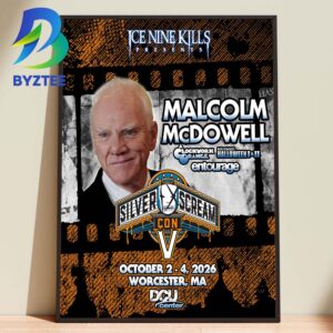 Silver Scream Con Ice Nine Kills Present Malcolm Mcdowell October 2026 Worcester Ma  Home Decor Poster Canvas