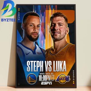 Stephen Curry Vs Luka Dončić Opening Week NBA Season October 21th 2026  Home Decor Poster Canvas