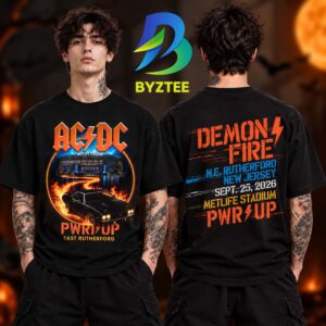 ACDC PWR UP East Rutherford Event Tee At Metlife Stadium In East Rutherford Demon Fire On September 25 2026 Two Sided Unisex T Shirt