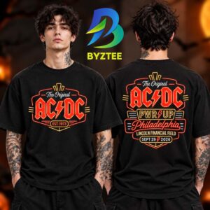 ACDC PWR Up Hard Rock Cafe Philadelphia Event Tee At Lincoln Financial Field In Philadelphia On September 29 2026 Two Sided Unisex T Shirt